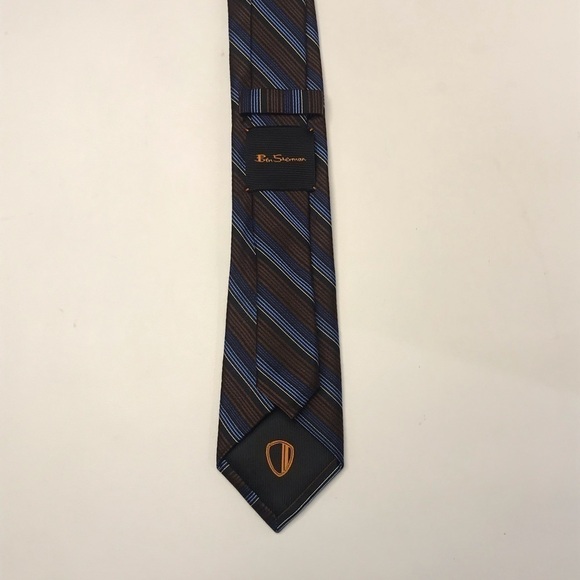 Ben Sherman 100% Silk Striped Necktie - Picture 5 of 9